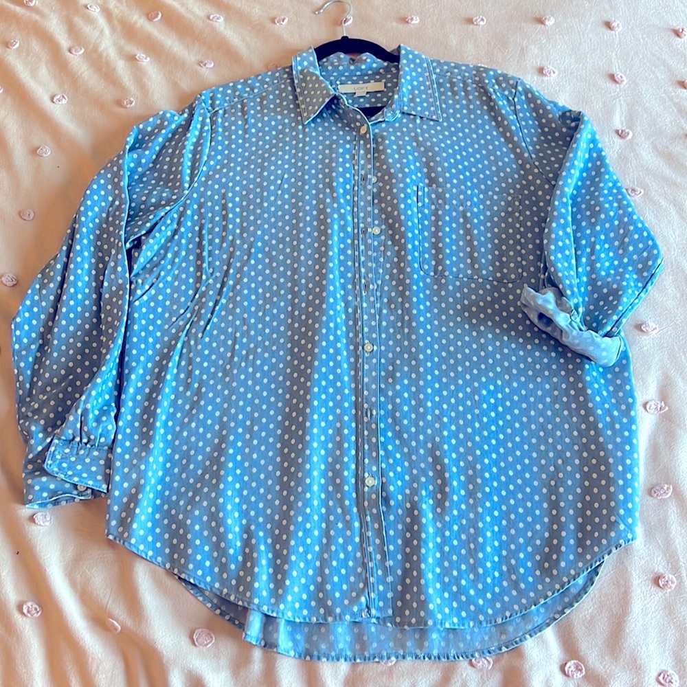 LOFT SZXL POKA DOT DENIM